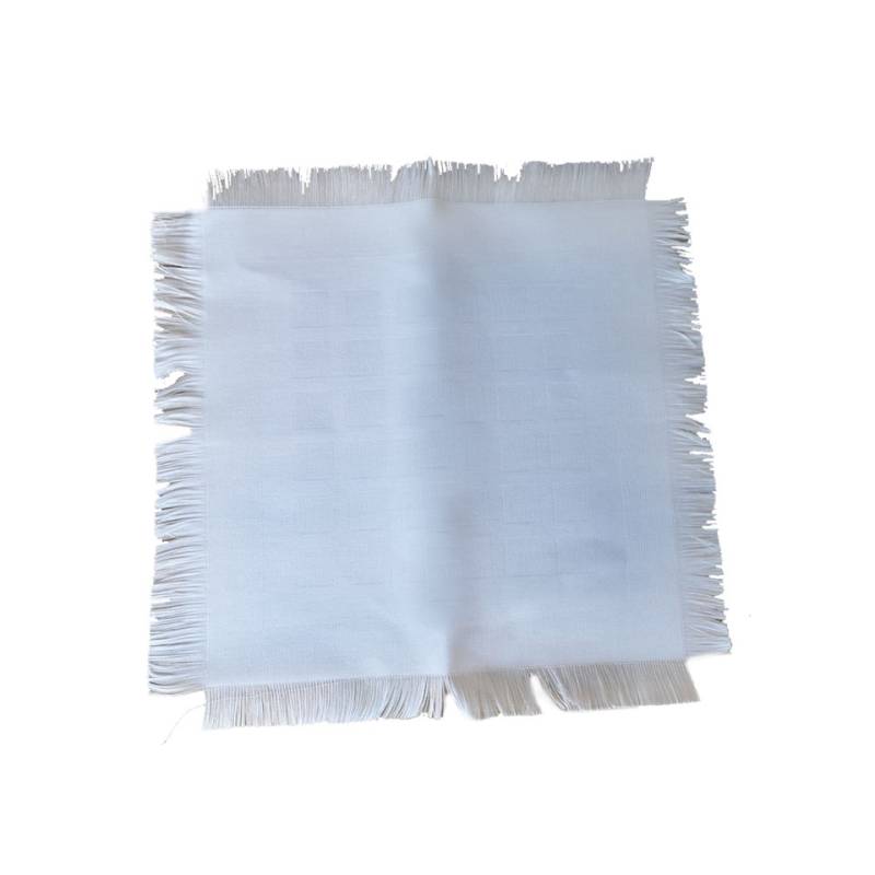 Frange en coton blanc 32x32 cm