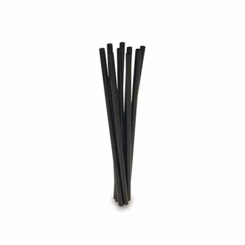 Pajita reutilizable de plástico negro 21 cm