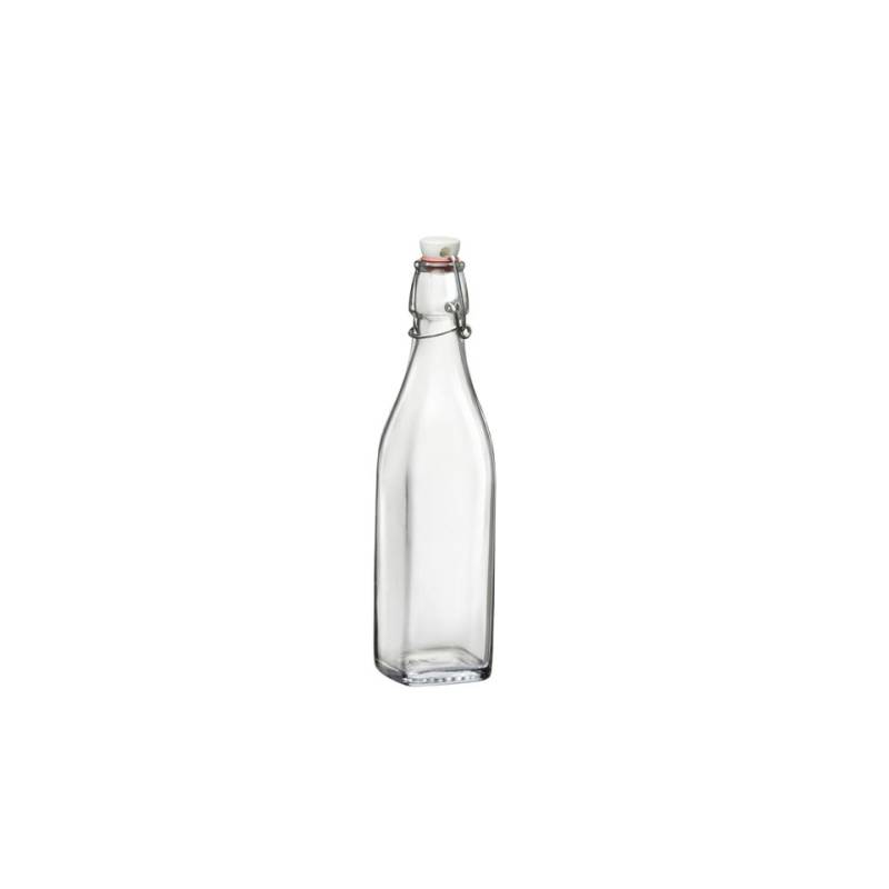 Bouteille carrée en verre avec bouchon lt 1