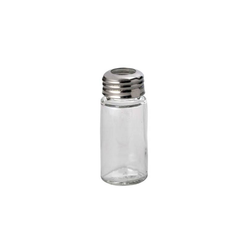 Palillero de cristal y acero 8,2x3,6 cm