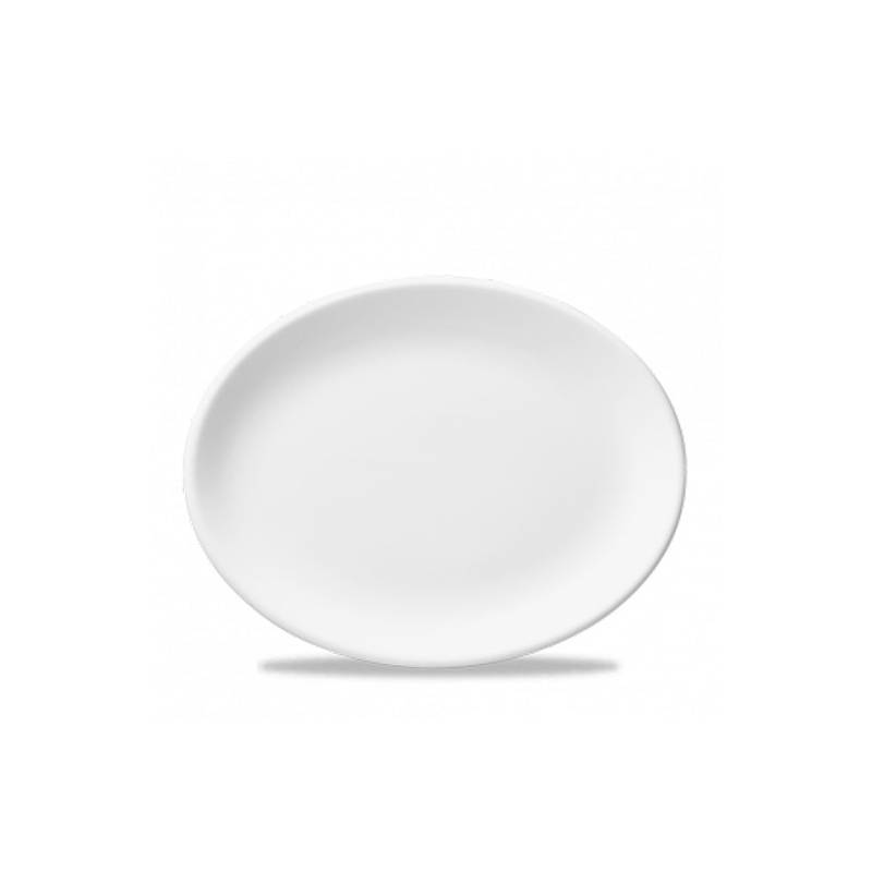 Plateau ovale en céramique vitrifiée White Nova Churchill 36 cm