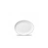 Plateau ovale en céramique vitrifiée Nova Churchill blanc 25,4 cm