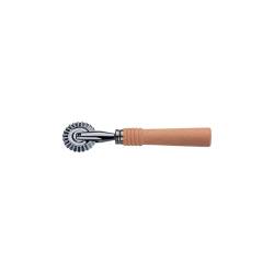 Grande roulette coupe-pâtes en acier inoxydable avec manche en bois