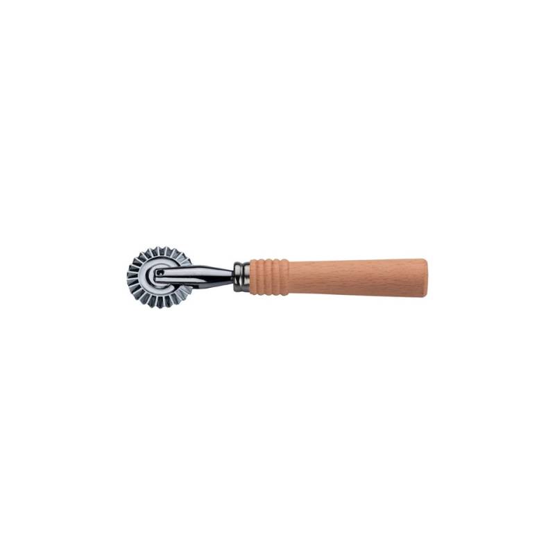 Grande roulette coupe-pâtes en acier inoxydable avec manche en bois