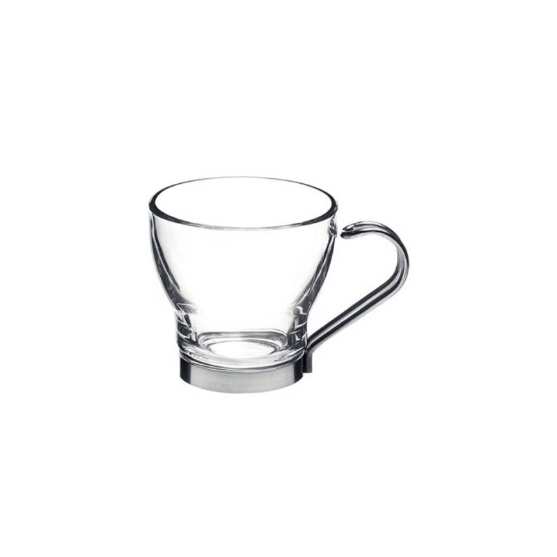 Bormioli Rocco Oslo taza de ponche con asa de acero inoxidable en vidrio cl 10