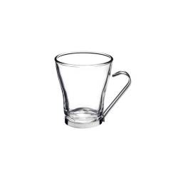 Bormioli Rocco Oslo taza de leche con asa de acero inoxidable en vidrio cl 22