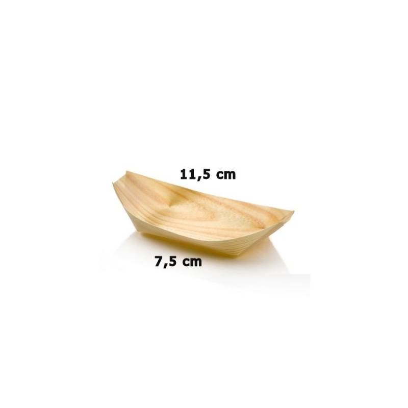 Mini barco de madera de abeto 11,5x6,5 cm