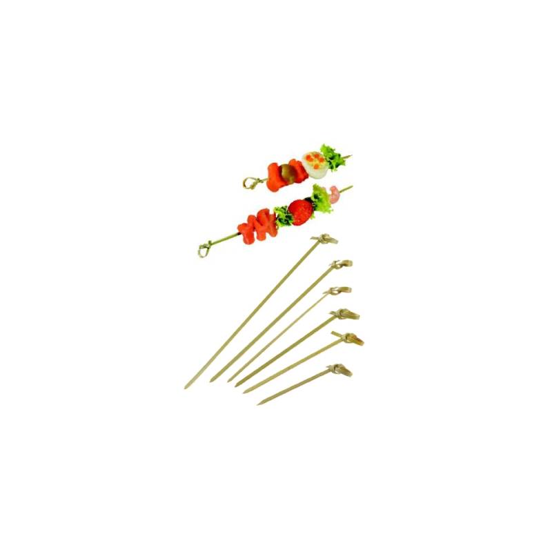 Pinchos desechables de bambú con rizo 7,5 cm