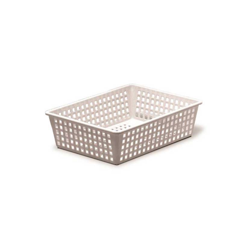 Bandeja rectangular perforada de polipropileno blanco cm 40x30x10