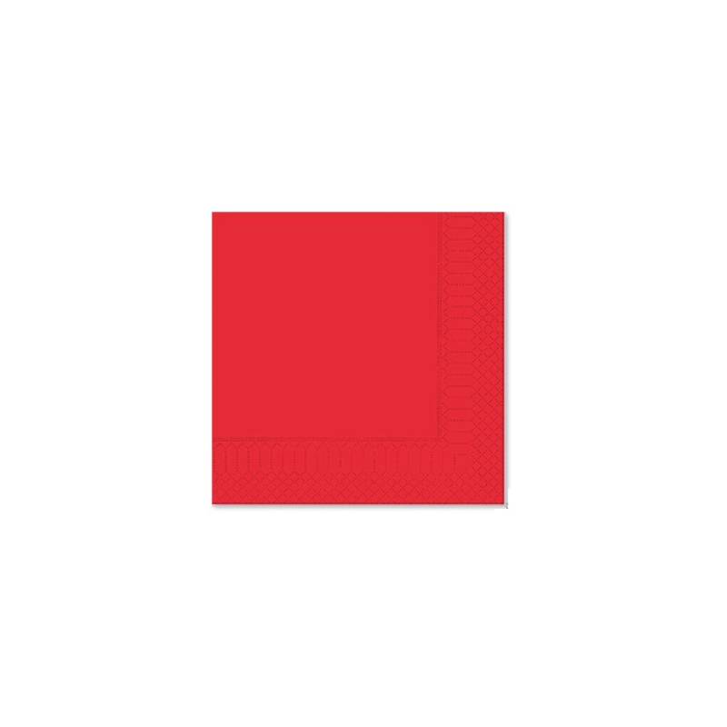 Serviette en cellulose rouge 2 plis 24x24 cm