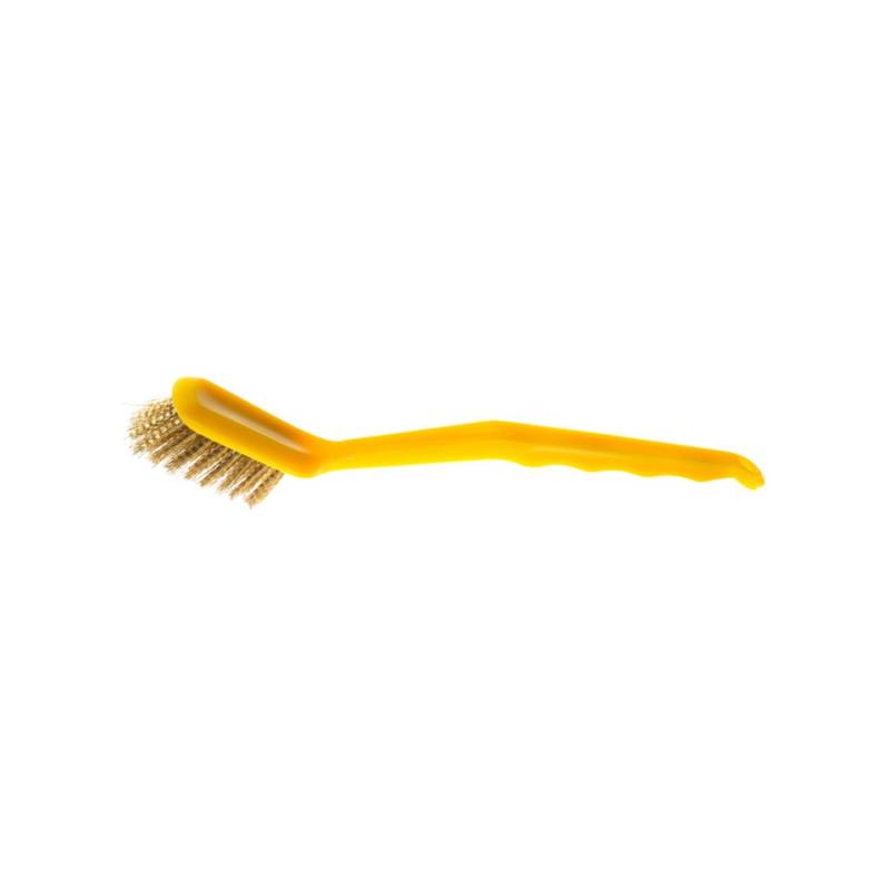 Cepillo de limpieza de plástico amarillo y latón 28,5 cm
