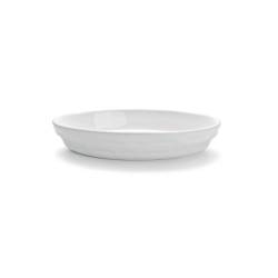 Plato ovalado apilable Cordonata porcelana blanca 42x26 cm