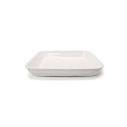 Plato rectangular apilable de porcelana blanca Cordonata 32x22 cm