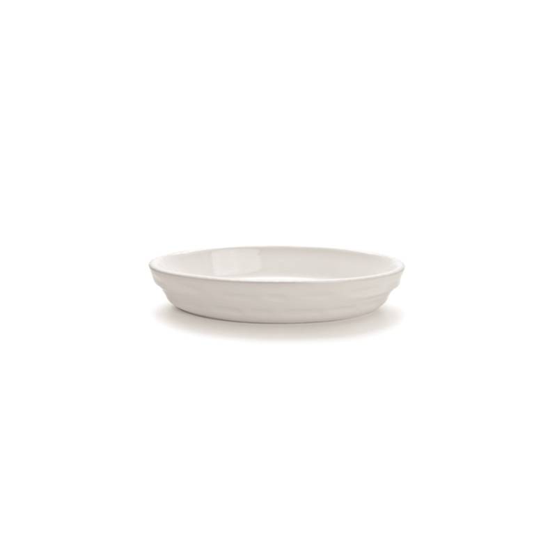Plat ovale empilable Cordonata en porcelaine blanche 32x20 cm