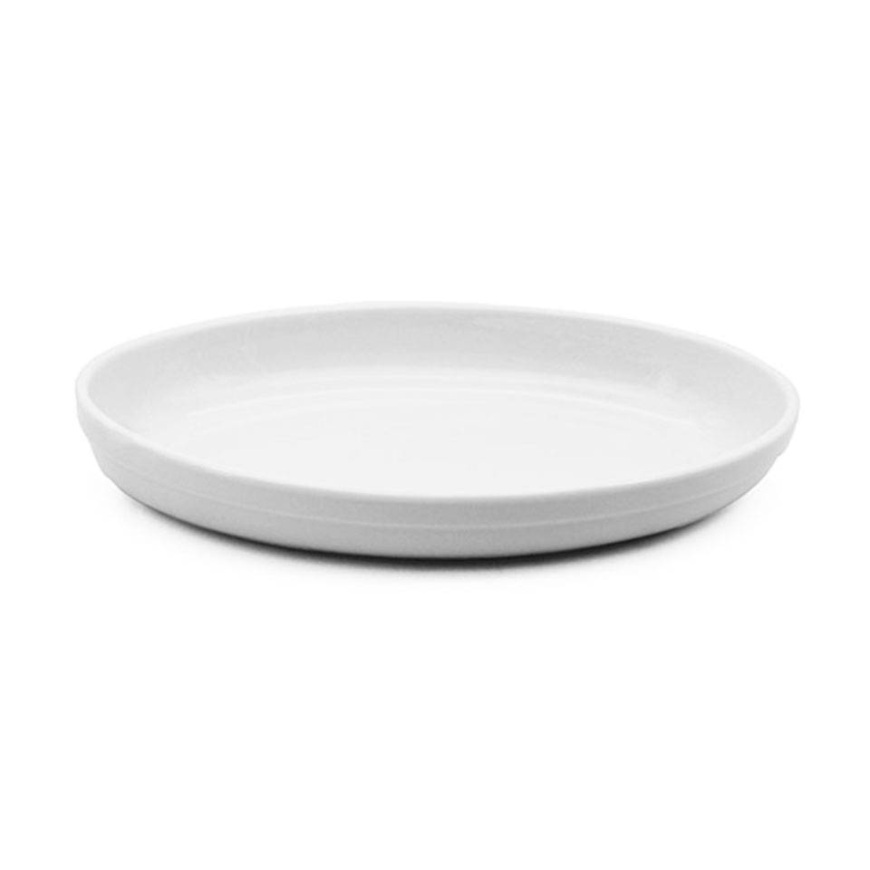 Plato ovalado de porcelana blanca de hotel 39x23,5 cm