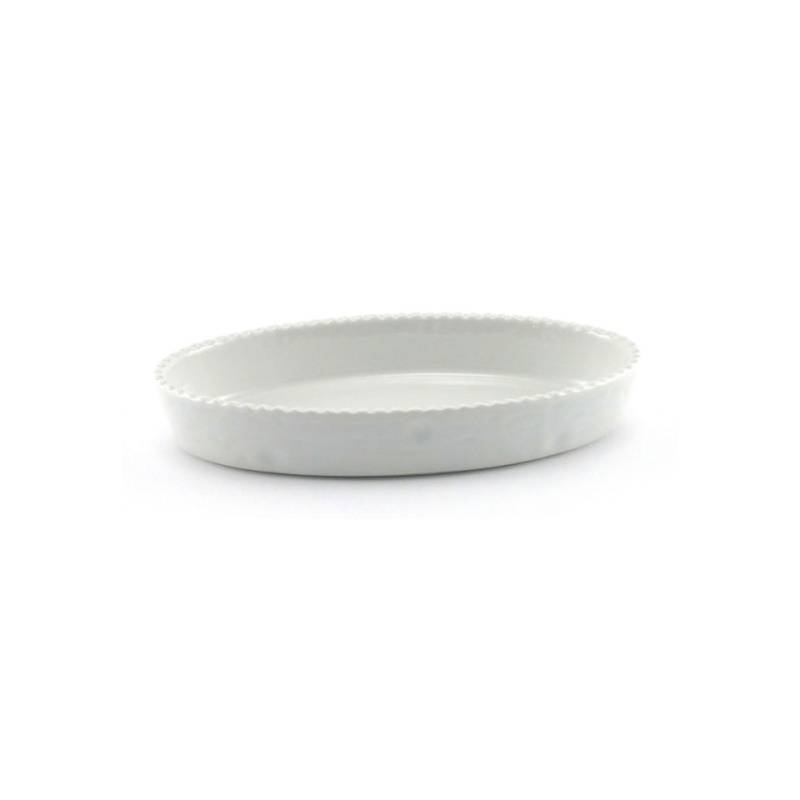 Plat ovale Cordonata en porcelaine blanche cm 32