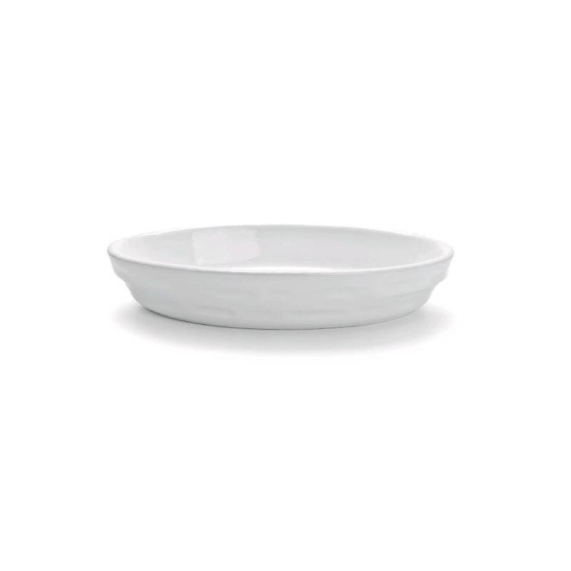 Plato oval de porcelana blanca apilable Cordonata 22x13,5 cm