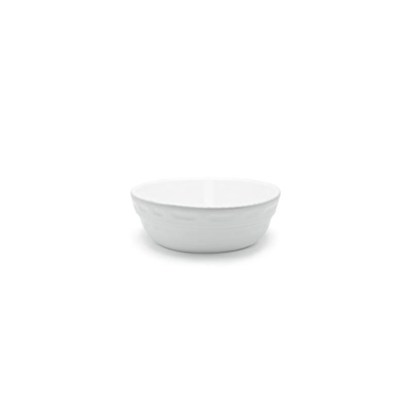 Bolo redondo apilable de porcelana blanca 28x10 cm