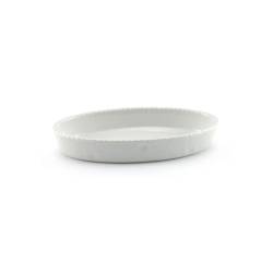 Plat ovale Cordonata en porcelaine blanche 24 cm