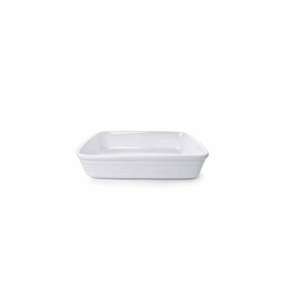 Plato rectangular de porcelana blanca Gastronomía cm 40x26x6
