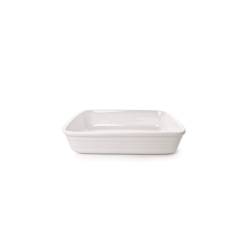 Plato rectangular de porcelana blanca Gastronomía 32x22x6 cm