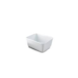 Gastronomie plat rectangulaire haut en porcelaine blanche 27x22x12 cm