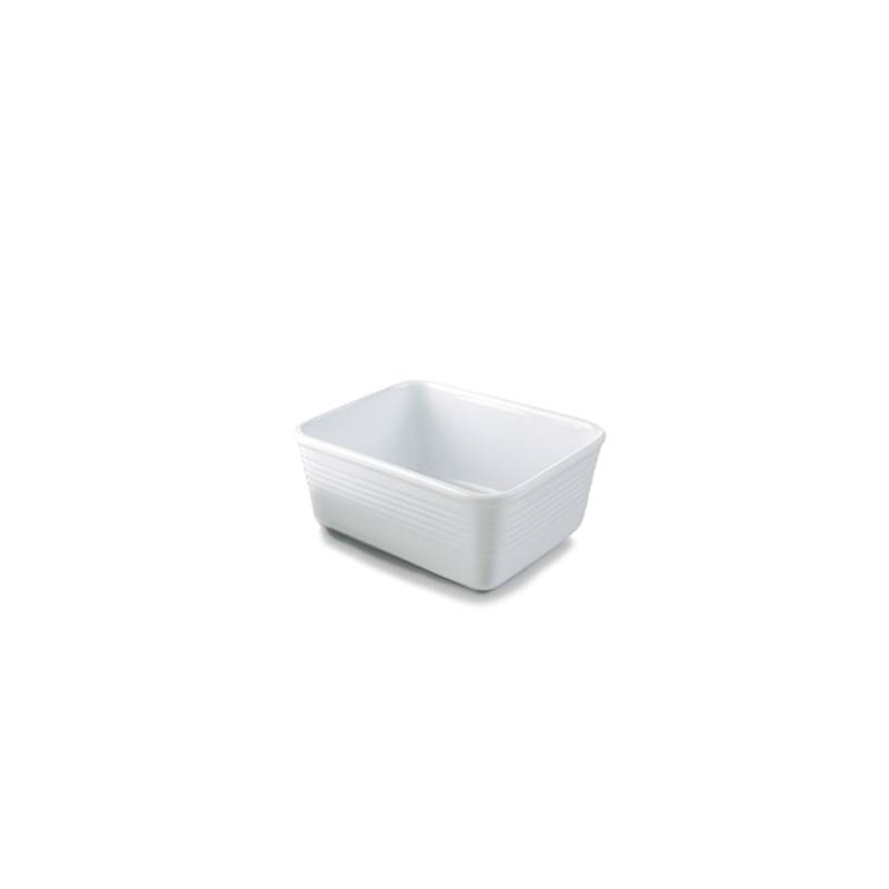 Gastronomie plat rectangulaire haut en porcelaine blanche 27x22x12 cm