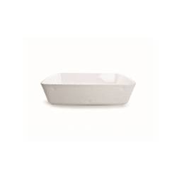 Plato rectangular Cordonata porcelana blanca 32x22x8 cm