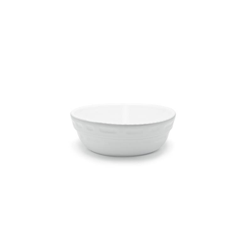 Plat rond empilable Bolo en porcelaine blanche 32x10 cm