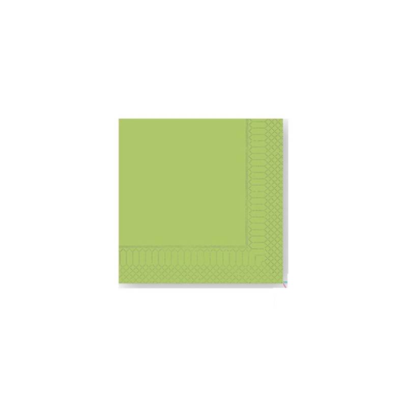 Serviette en cellulose 2 plis 33x33 cm vert pomme