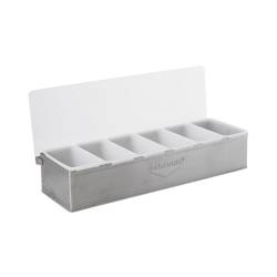 Porte-condiments en acier satiné 6 récipients