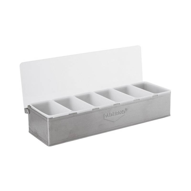 Porta condimentos de acero satinado 6 recipientes