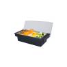 Bandeja para condimentos 4 bandejas de policarbonato 49x15x9cm negro