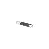 Abrebotellas plano de acero recubierto de caucho negro 18,5 cm