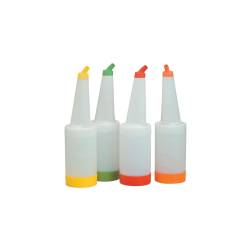Vertedor cuadrado completo de polipropileno de 1000 ml con pico de colores surtidos