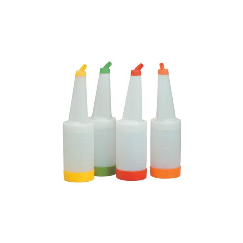 Bec verseur carré en polypropylène 1000ml avec bec verseur couleurs assorties