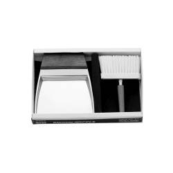 Grattoir avec brosse en acier inoxydable et bois 14,5x12 cm
