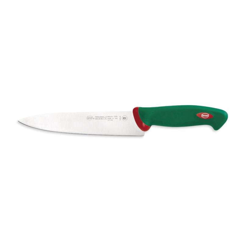 Cuchillo de cocina Sanelli Premana de acero inoxidable con mango verde 20 cm