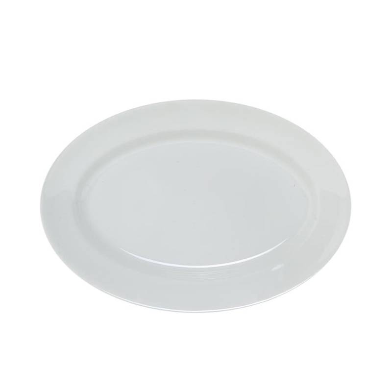 Plato ovalado de porcelana blanca Tivoli 23 cm