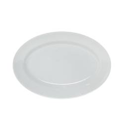 Plato ovalado de porcelana blanca Tivoli cm 31