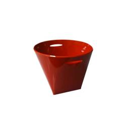 Récipient carré en acrylique rouge pour vin mousseux lt 10,5