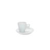 Taza de café Giotto con plato de porcelana blanca cl 7.5