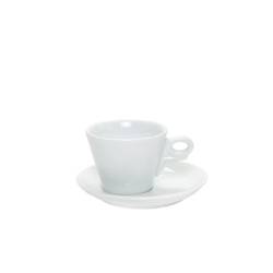 Taza capuchino Giotto con plato de porcelana blanca cl 19