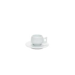 Lidò taza de café con platillo porcelana blanca cl 7,5
