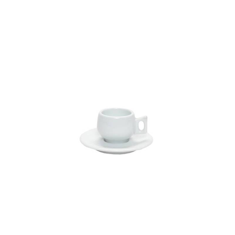 Lidò tasse à café avec soucoupe en porcelaine blanche cl 7,5
