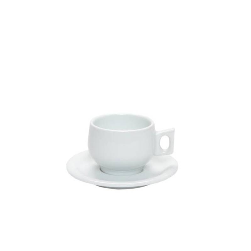 Lidò tasse à cappuccino et soucoupe en porcelaine blanche cl 19