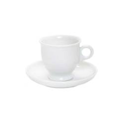 Taza capuchino Royal con plato de porcelana blanca cl 19