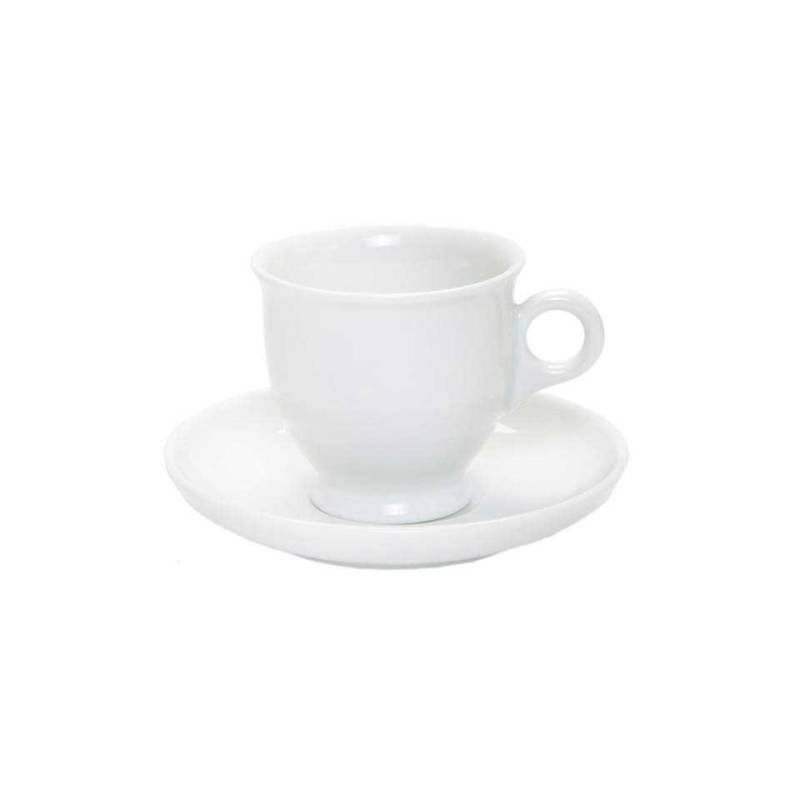 Taza capuchino Royal con plato de porcelana blanca cl 19