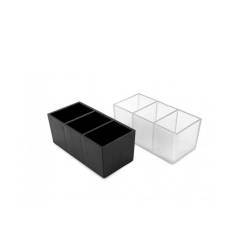 Portabolsas plástico mostrador bar 16x9x5,5cm 3 compartimentos transparente