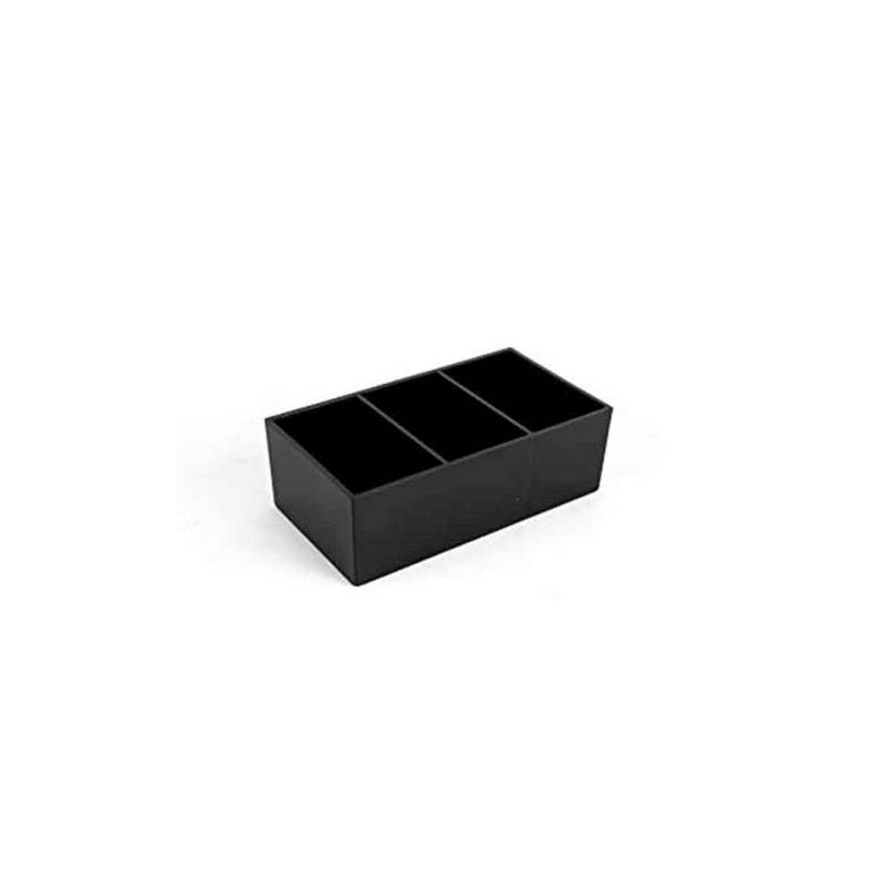 Portabolsas de plástico para mostrador de bar 16x9x5,5cm 3 compartimentos negro